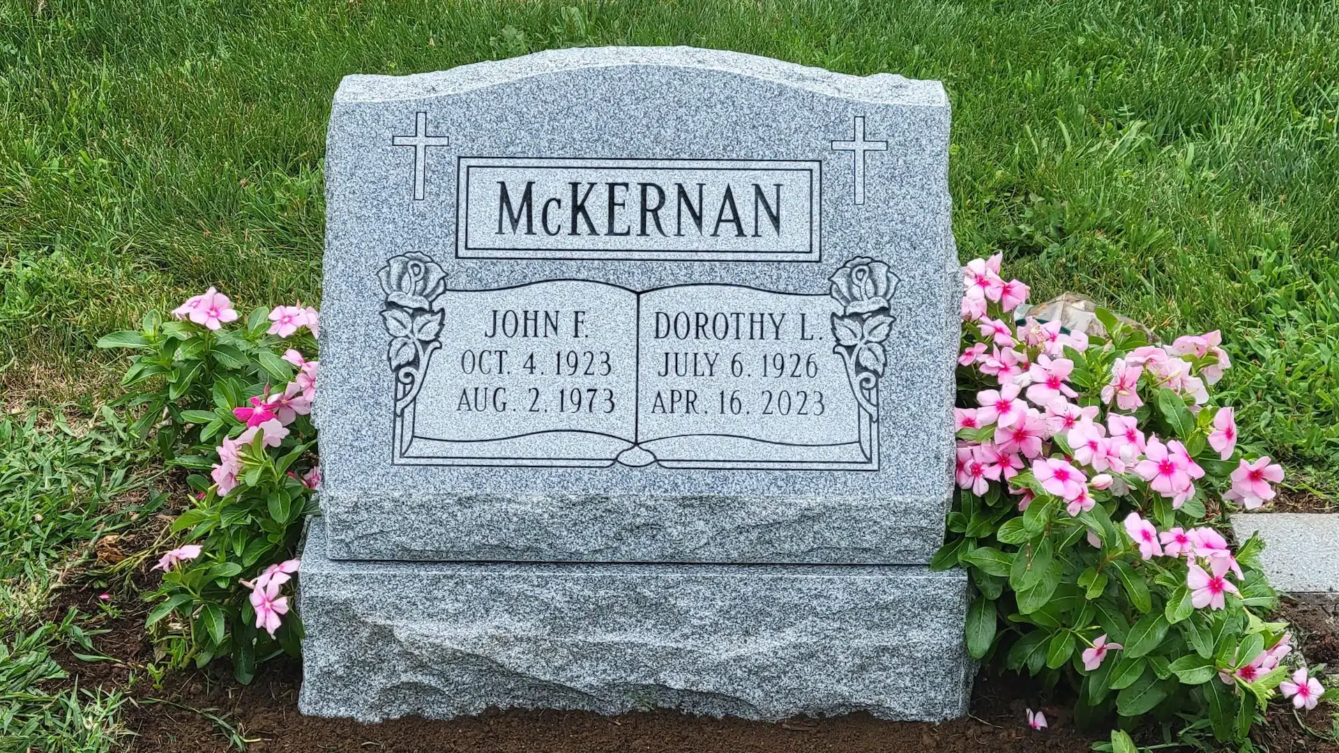 granite Catholic Headstone hand-carved by Catholic Memorials in NJ — image 5