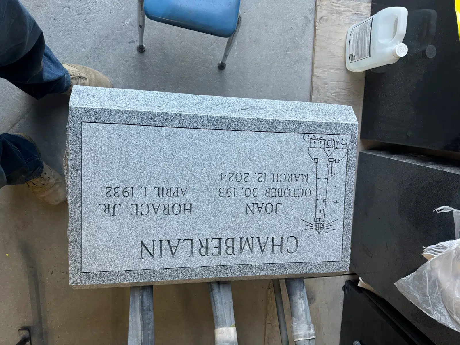 granite Catholic Headstone hand-carved by Catholic Memorials in NJ — image 9