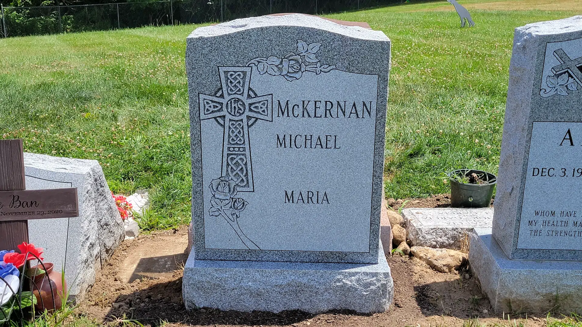 granite Catholic Headstone hand-carved by Catholic Memorials in NJ — image 3